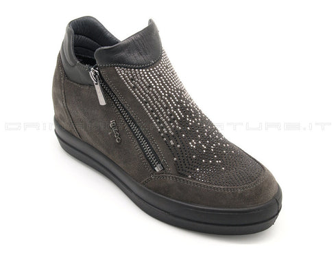 Igi&co sneakers 2 zip zeppa interna donna grigio