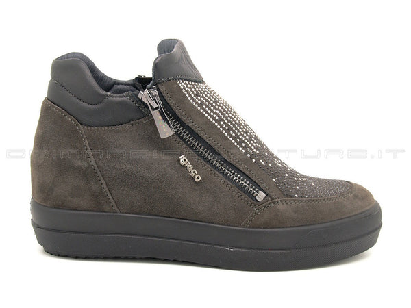 Igi&co sneakers 2 zip zeppa interna donna grigio