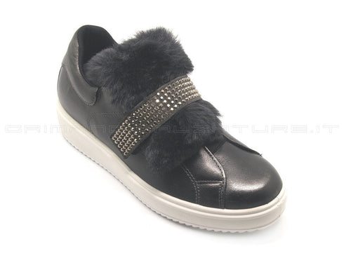 Igi & co slip on con pelliccia donna grigio