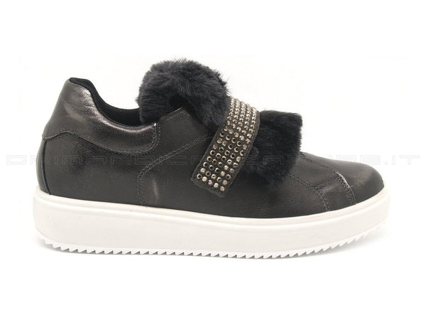 Igi & co slip on con pelliccia donna grigio