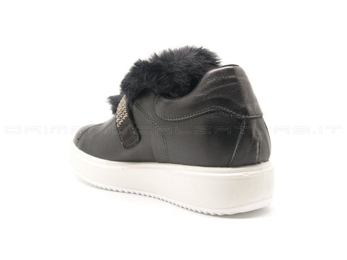 Igi & co slip on con pelliccia donna grigio