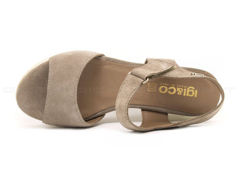 Igi&co sandali zeppa donna tortora