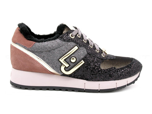 Liu jo sneakers invernali donna glitter donna nero