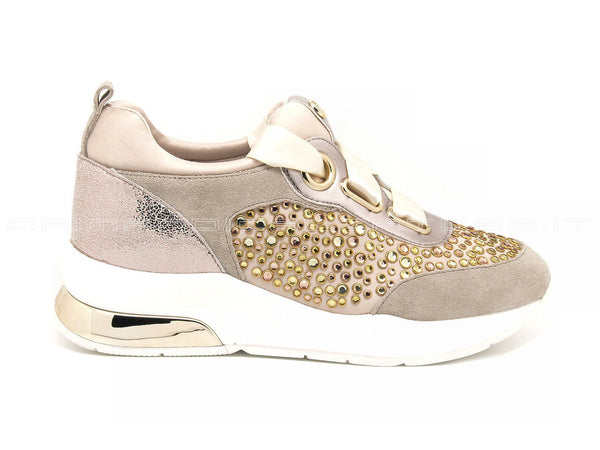 Liu jo sneakers gioiello candice rose donna beige
