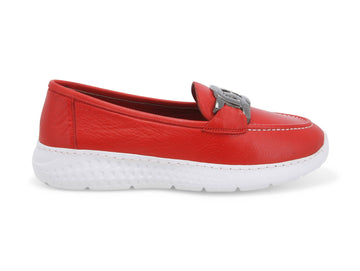 Melluso Donna Mocassini Casual con Accessorio tomaia Pelle Rossa K35218-222371