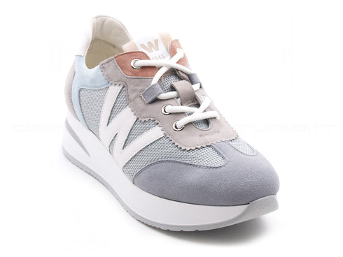 Melluso walk stringate con zeppa donna grigio