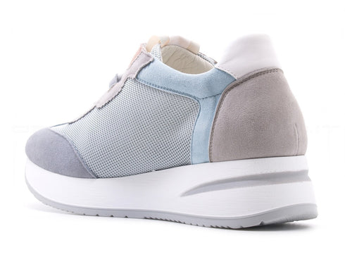 Melluso walk stringate con zeppa donna grigio