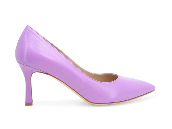 Melluso décolleté a punta in pelle liscia fuxia D160D-226887