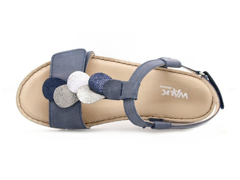 Melluso walk sandali strappo zeppa donna blu