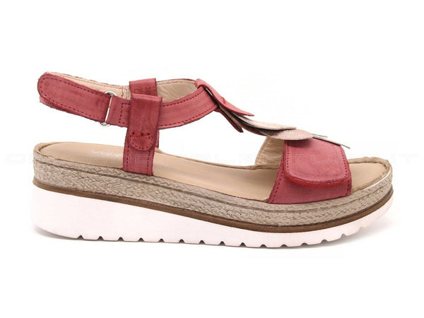 Melluso walk sandalo strappi zeppa donna rosso