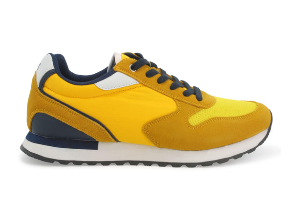 Melluso uomo sneakers in tessuto e camoscio giallo U93322-211938