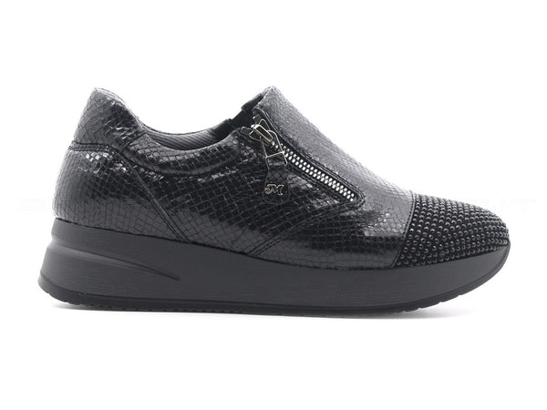Melluso walk scarpe accollate con zip donna nero