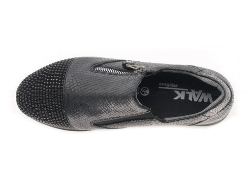 Melluso walk scarpe accollate con zip donna nero
