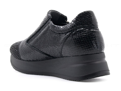 Melluso walk scarpe accollate con zip donna nero