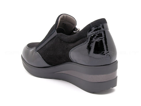 Melluso walk scarpe accollate con zip donna nero