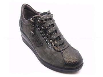 Melluso walk scarpe stringate con zip donna grigio