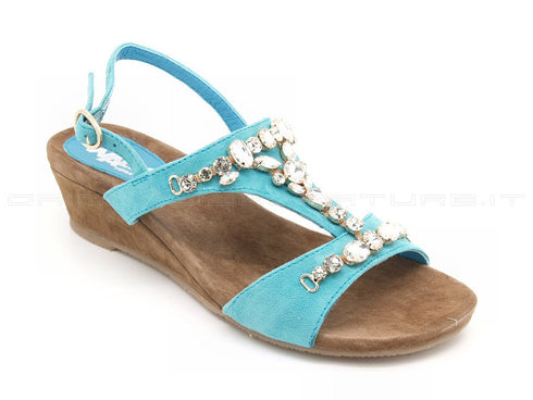 Melluso walk sandali zeppa donna turchese