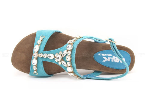 Melluso walk sandali zeppa donna turchese