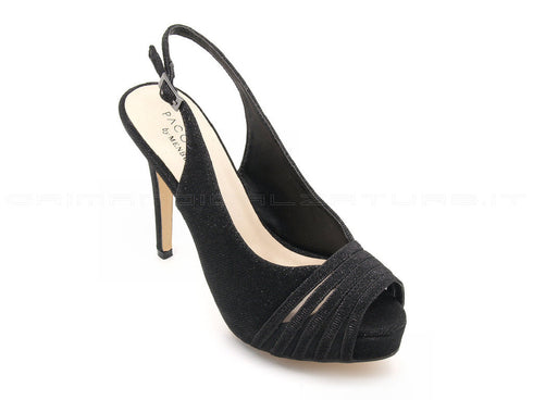 Menbur sandali eleganti con glitter nero donna nero