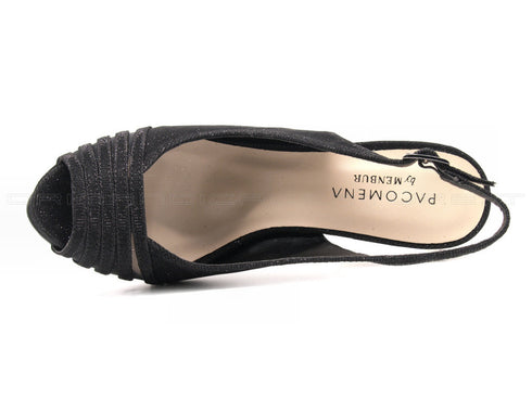 Menbur sandali eleganti con glitter nero donna nero