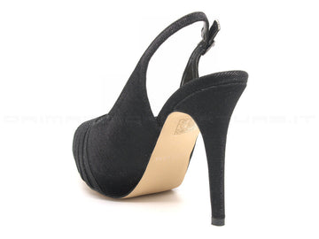 Menbur sandali eleganti con glitter nero donna nero
