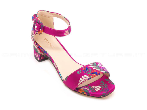 Menbur sandalo con tessuto floreale donna fuxia