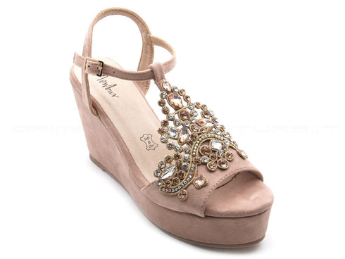 Menbur sandali con zeppa alta donna rosa