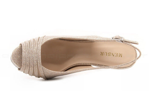 Menbur sandalo elegante con glitter oro donna oro