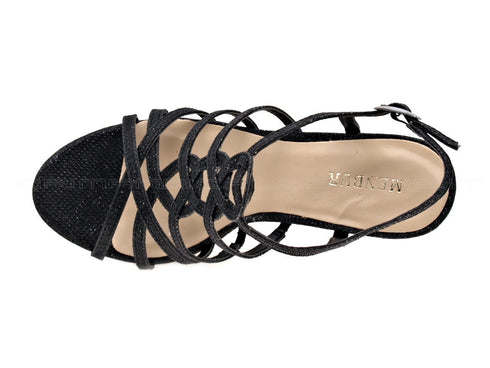 Menbur sandalo cerimonia glitter donna nero