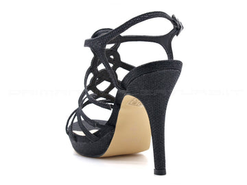 Menbur sandalo cerimonia glitter donna nero