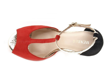Menbur sandali eleganti struttura t donna rosso