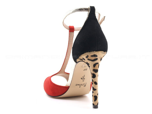 Menbur sandali eleganti struttura t donna rosso