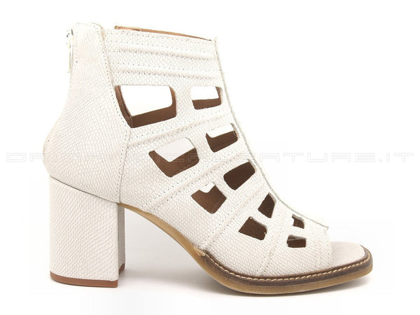 Mjus stivaletti punta aperta donna bianco