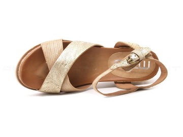 Mjus sandali con zeppa donna oro