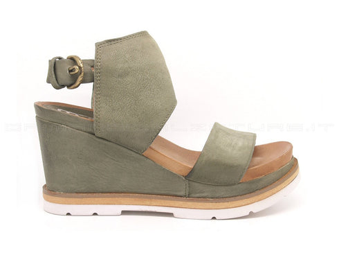 Mjus sandali con zeppa donna kaki