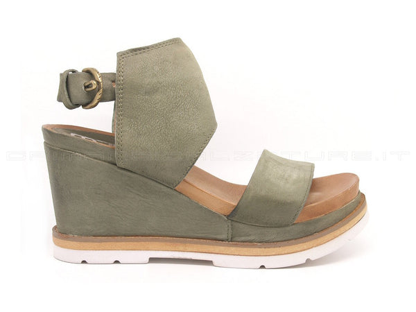 Mjus sandali con zeppa donna kaki