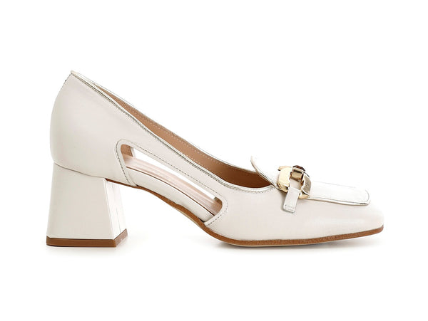 CafèNoir Mocassini Morsetto aperti ai lati tomaia Pelle Panna C1EL4060-W059