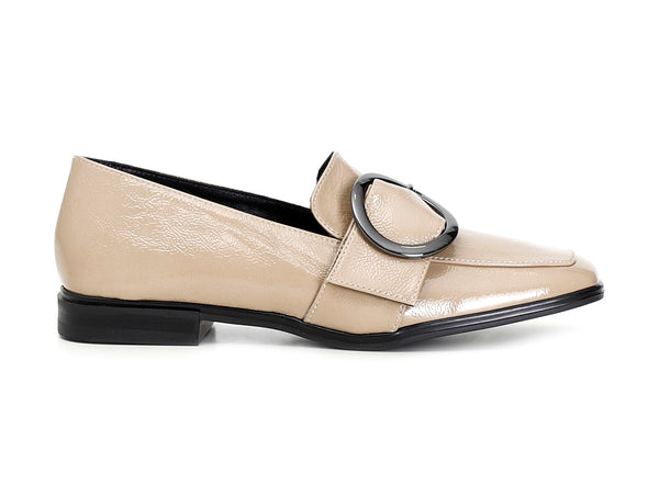 CafèNoir mocassini tacco basso pelle lucida beige C1EB7003-M019