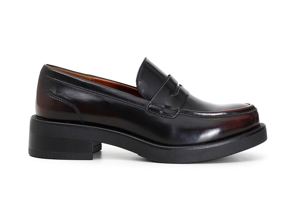 CafèNoir mocassini invernali donna simil pelle bordeaux