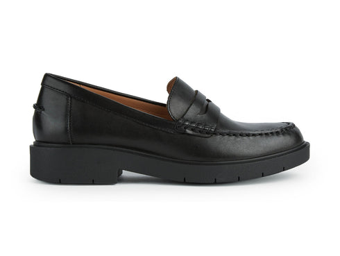 Geox Spherica mocassini donna pelle liscia nera D25QRA