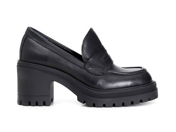 CafèNoir mocassini carrarmato tomaia pelle nera C1GA1440-N001