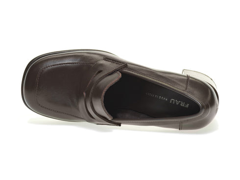 Frau high heel leather loafers with platform
