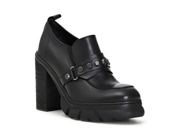 CafèNoir mocassini tacco alto tomaia pelle