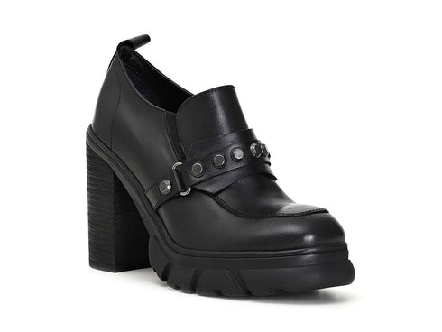 CafèNoir mocassini tacco alto tomaia pelle