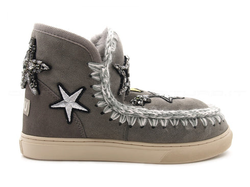 Mou sneakers mini eskimo con stelle donna grigio