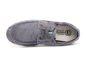 Natural world eco scarpa barca estiva uomo grigio
