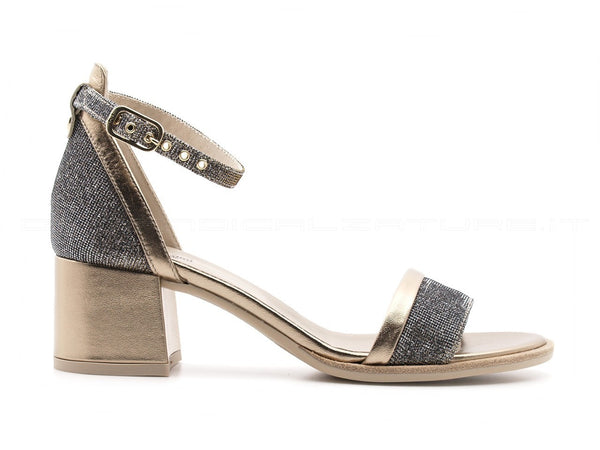 Nero giardini sandali cinturino caviglia donna bronzo