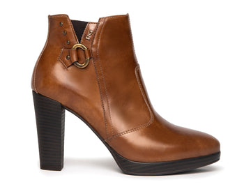 NeroGiardini tronchetti tacco alto donna pelle cuoio I205040d-400 marrone