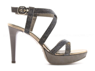 Nero giardini sandali eleganti alti donna bronzo