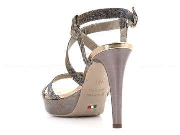Nero giardini sandali eleganti alti donna bronzo